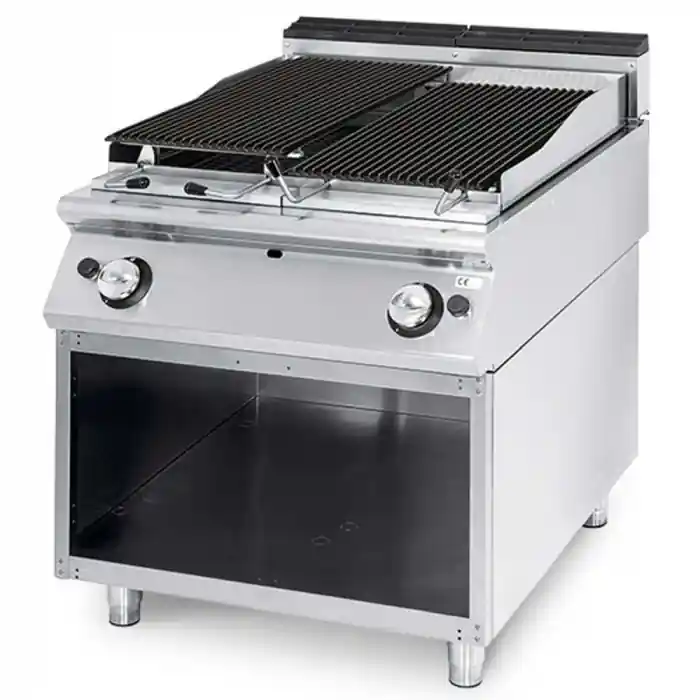 Gas-Lavasteingrill Kochzone in Edelstahl Fleisch/Fisch Angebot