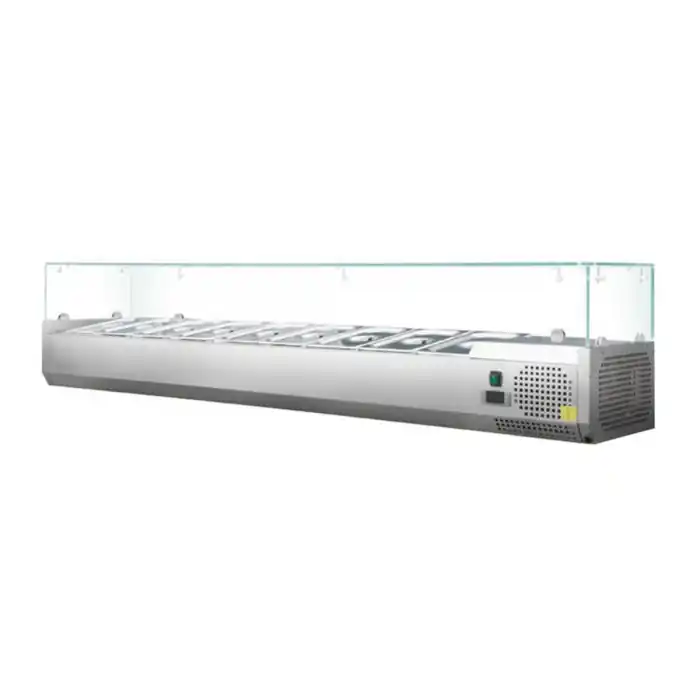 Neue Kollektion Kühlaufsatzvitrine GN 1/3, 150 x 40, Glasaufsatz