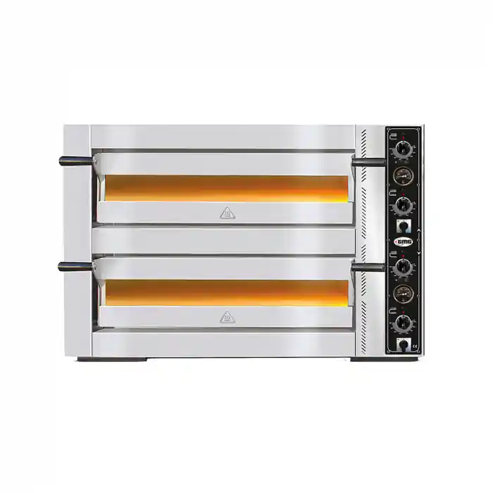 Preiswert GMG Pizzaofen elektrisch 6+6x Ø30 cm 12 kW 400V 2 Backkammern
