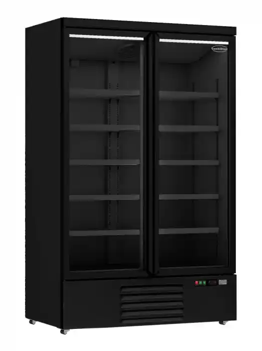 Kühlschrank 2 Glastüren Schwarz Jde-1000R Bl Top-Preis