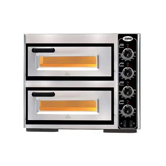 Beliebt Pizzaofen elektrisch 1+1 Ø39cm 7 kW 400V Edelstahl 2 Backkammern