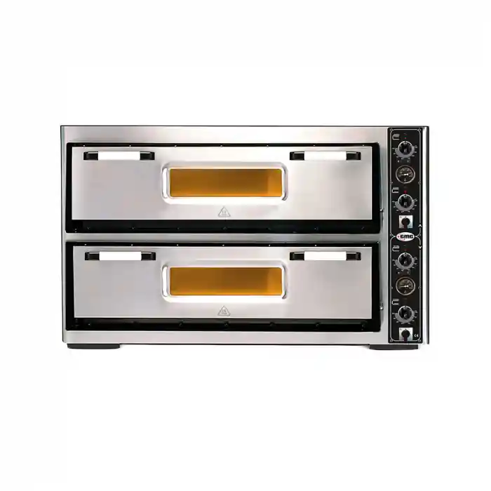 Pizzaofen mit Thermometer 9+9x Ø30cm 16 kW 400V Edelstahl 2 Backkammern Neu Im Sortiment