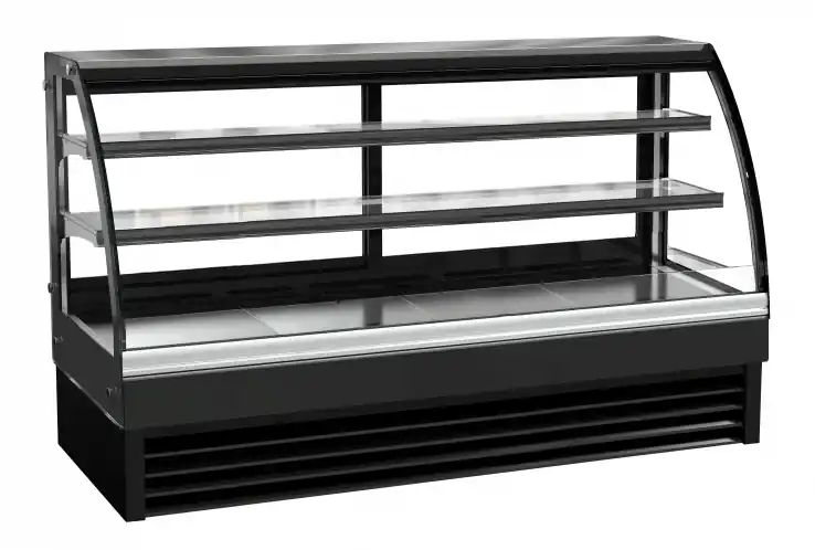 Rund-Kühlvitrine 2000 mm – Professionelle Umluft-Displayvitrine Aktuell