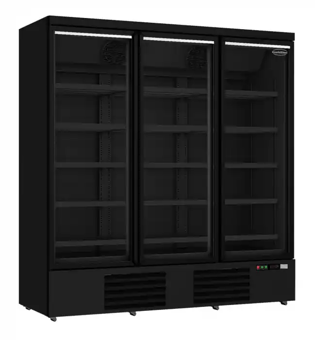 Beliebt Tiefkühlschrank 3 Glastüren Schwarz Jde-1530F Bl