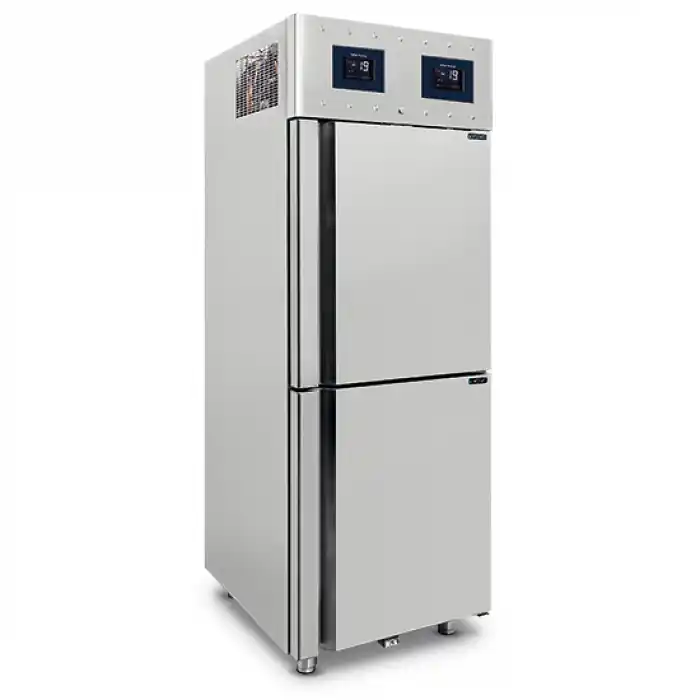 Versand Am Gleichen Tag Tiefkühlschrank 350+350 Liter aus Edelstahl GN 2/1, -10°/-22°C - WiFi