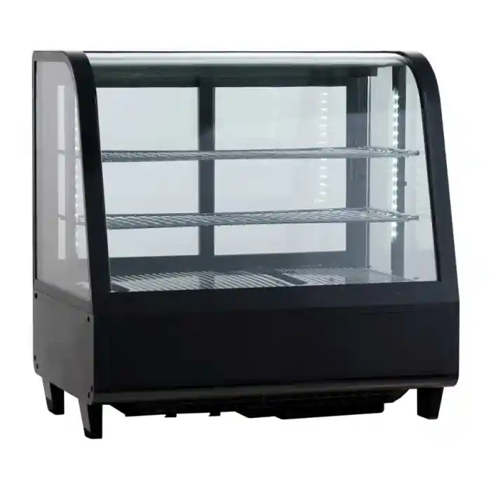 Tischkühlvitrine 100 Liter - Schwarz Echt