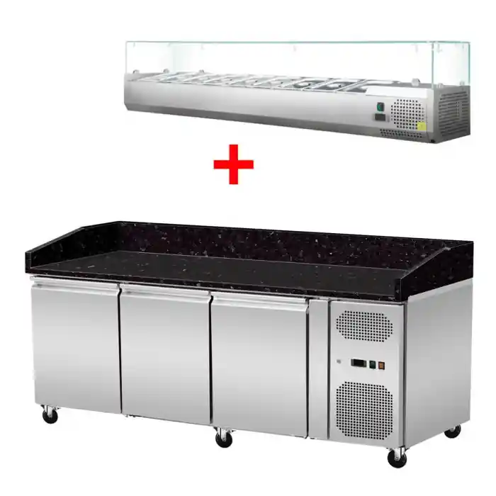 Skyrainbow Pizzakühltisch 203×80 – 3 Türen, Star Galaxy Preisreduziert