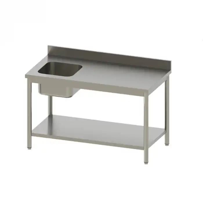 Sonderaktion TOPLINE Cheftisch 600 / Becken links mit Aufkantung B 1800