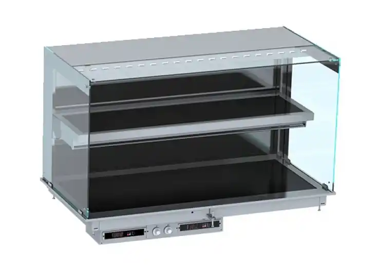 Markenware Einbau Wandmodell Wärmevitrine Keramik Eckig - Schwarz 4/1