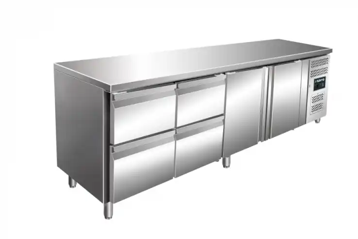 Kühltisch inkl. 2x2er Schubladenset B 2230 x L 700 x H 890-950 mm Rabatt