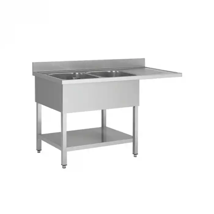 Spülcenter aus Edelstahl, zwei Becken links, 160 x 60 Angebot