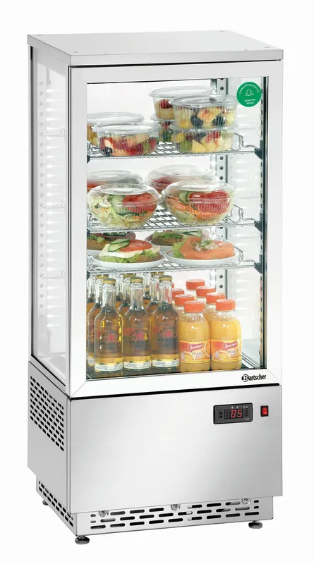 Zertifiziert Bartscher Mini-Kühlvitrine 78L, Edelstahl