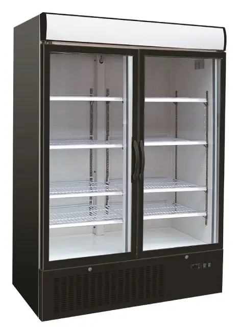Expressversand Tiefkühlschrank mit Glastür schwarz, 1079 Liter