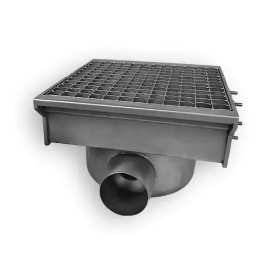 EDELSTAHLABFLUSS 300X265 MIT 1 AUSGANG FÜR SCHLITZRINNE Top-Seller