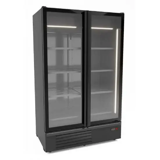 Tiefkühlschrank mit 2 Glastüren schwarz 1230L Mega-Angebot