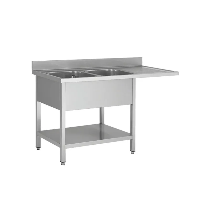 Mega-Angebot Spülcenter aus Edelstahl, zwei Becken links, 180 x 70