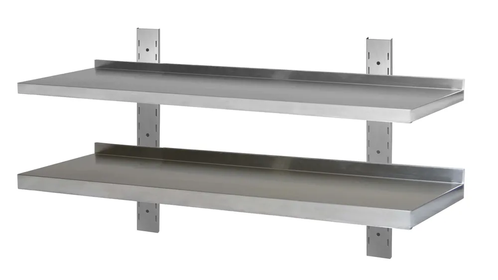 Preisknaller Wandbord Edelstahl verstärkt, 2 Böden, 80x40