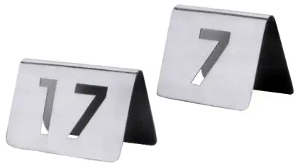 Tischnummernschild 49-60 mit ausgestanzten Ziffern Sonderangebot
