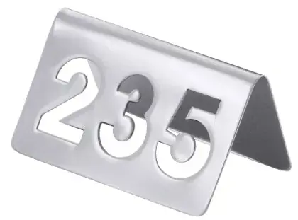 Tischnummernschild dreistellig mit ausgestanzten Ziffern Top-Angebot