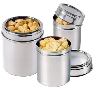 Edelstahl Vorratsdose mit Sichtdeckel 0,5-4,5 Liter Neue Ware