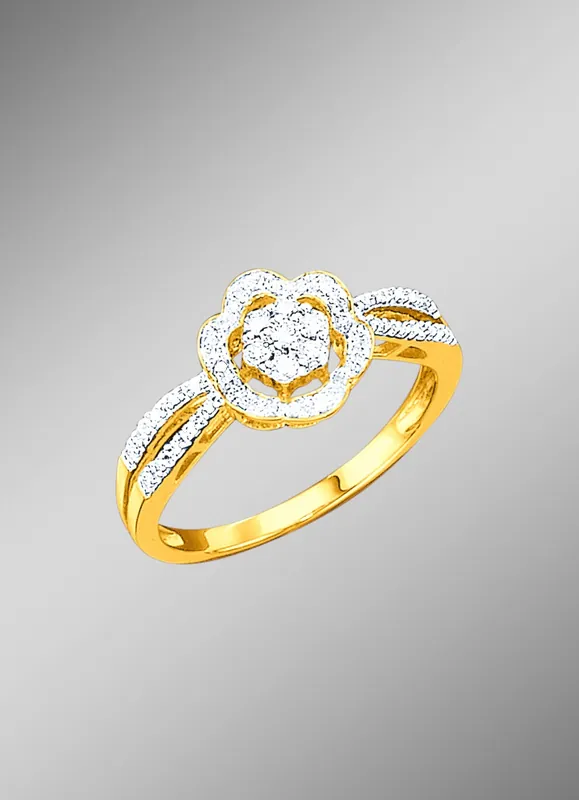 Damenring mit Diamanten Echt