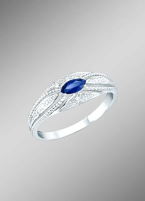 Damenring mit Brillanten und echt blauem Safir Neue Kollektion