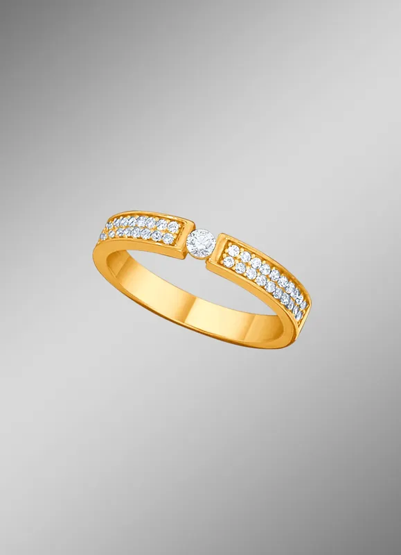 Eleganter Damenring mit synth. Zirkonia Schneller Versand