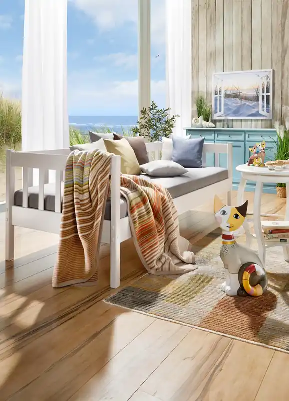 Kompaktes Sofabett aus massivem Kiefernholz Rabatt