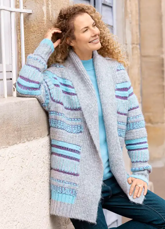 Neuheit Strickjacke in Grobstrick