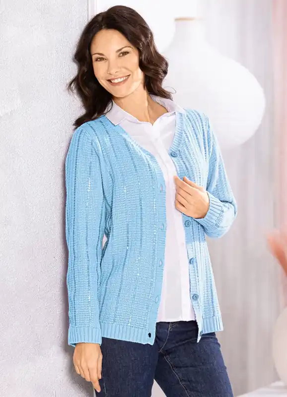 Neue Ware Strickjacke mit edler Paillettenzier