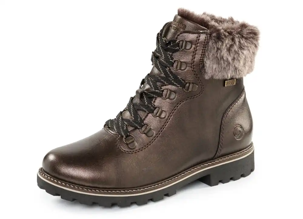 Remonte Schnür-Stiefelette mit Plüschkragen Sonderangebot