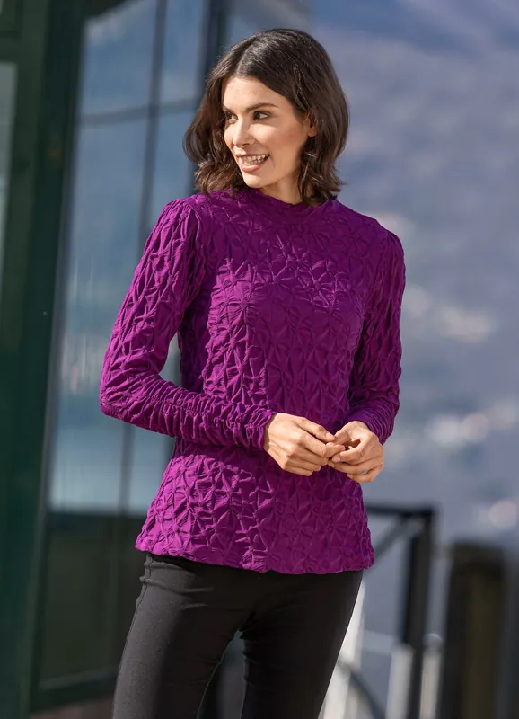 Schnäppchen Shirt mit Stehkragen in 2 Farben