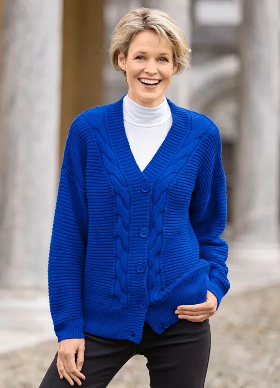 Günstig Strickjacke mit dekorativer Struktur