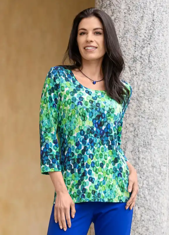 Top-Angebot Shirt mit farbbrillantem Alloverdruck