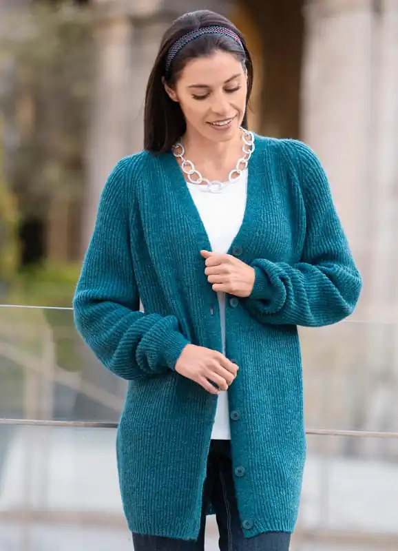 Long-Strickjacke in Perlfang Nur Für Kurze Zeit
