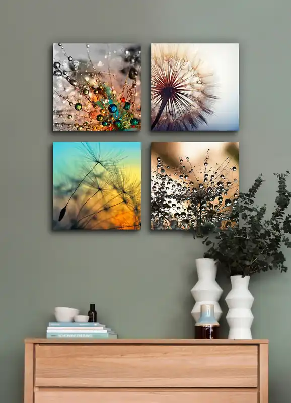 Bilder-Set, 4-teilig, mit Pusteblumen-Motiven Beliebt