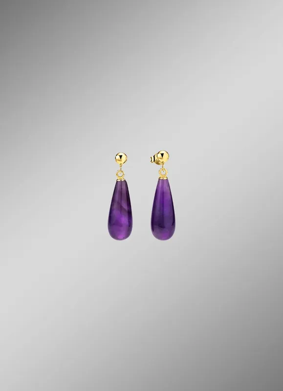 Ohrstecker aus Gold mit Amethyst Zertifiziert