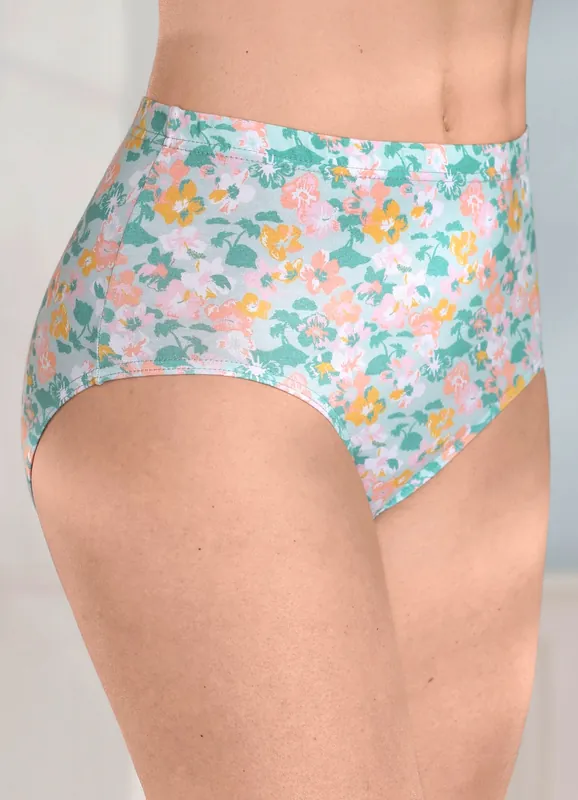 Wochenendangebot Viererpack Slips mit buntem Floraldessin