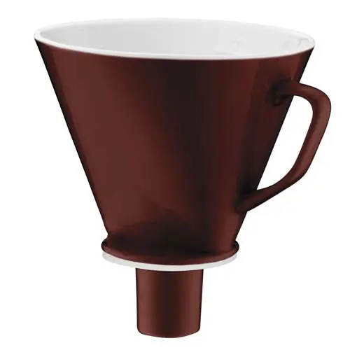 Heißes Angebot Handfilter aus Porzellan Aroma plus, für Papierfiltertüten Größe 4, mit Silikonring, mokka