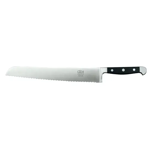 Highlight Brotmesser ALPHA Messerstahl Wellenschliff schwarz Klingenlänge 32 cm