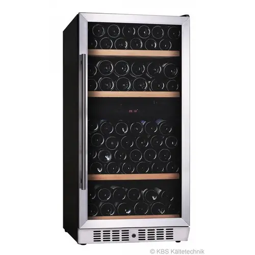 Weinkühlschrank 280 Glastür Umluftkühlung 4 Holzroste Echt