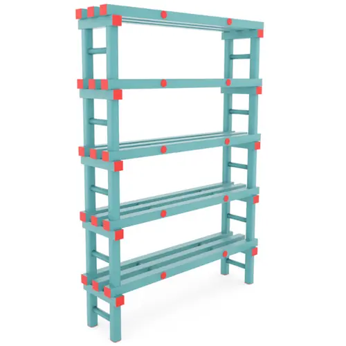 Neuheit Euro Regal Kunststoff 5 Böden L 1800 mm x 300 mm H 2450 mm