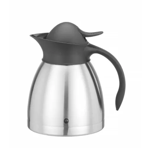 Top-Seller Isolierkanne Edelstahl 1 ltr Ø145x(H)205mm Druckknopfkappe schwarz