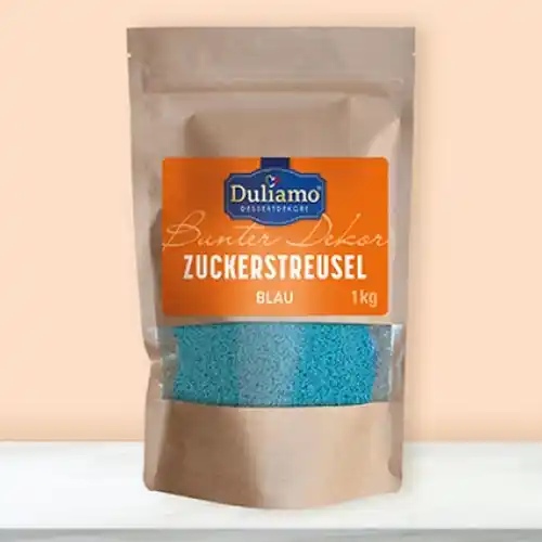 Sale Zuckerstreusel blau mit Farbstoff allergenfrei 20 - 30 mm