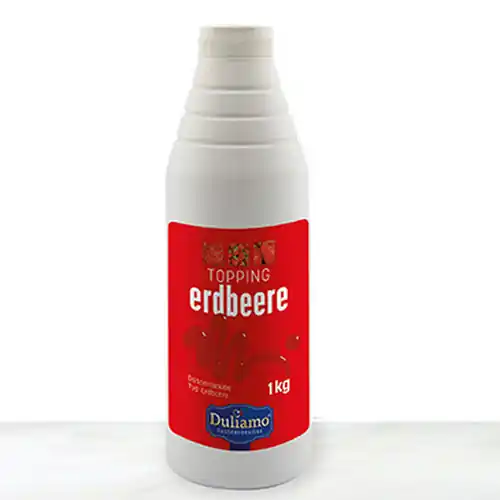 Neuheit Dessertsauce Erdbeere allergenfrei 1-kg-Flasche