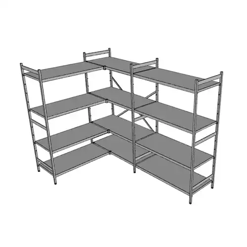 Bestpreis Standregal NORM 5 L-Form L 2575 1787 mm x 600 mm H 2000 mm