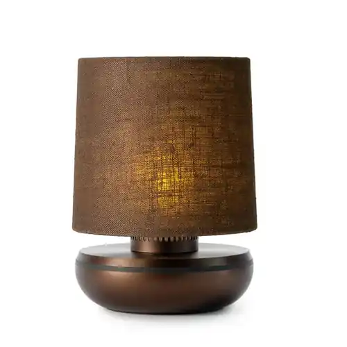 Heißes Angebot LED-Akku-Tischleuchte FIREFLY Bronze/Brown Linen
