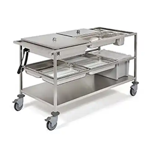 Speisenausgabewagen beheizbar • 3 Becken Top-Preis