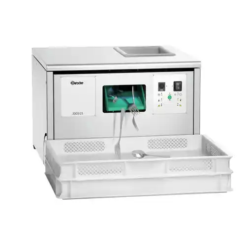 Solange Der Vorrat Reicht Besteckpoliermaschine 3000/25 Edelstahl UV-Licht HACCP-geeignet Besteckteile/h 3000 230 Volt 560 Watt