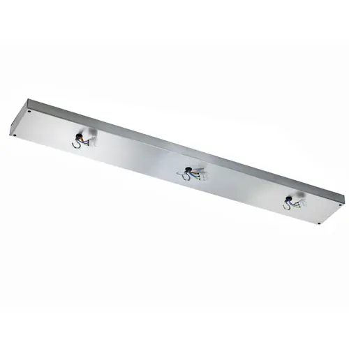 B 0114 Verbindungs-Leiste aus CNS, für 3 Strahler, Modell-Nr. 28090-3, verdrahtet, inkl. Haken und Klemmsteinen für Wärmestrahler Begrenztes Angebot